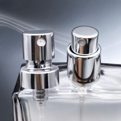 comprar Bomba de pulverização de perfume corporal de alumínio com pulverização de névoa fina e opções de colarinho de plástico ou metal Fabricação em linha