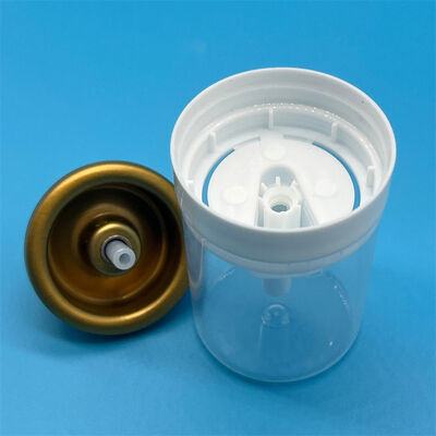 Dispensador de mousse capilar aerossol à prova de vazamentos e seguro para viagens, para consumidores em movimento, com atuador de travamento e design compacto e compatível com a TSA