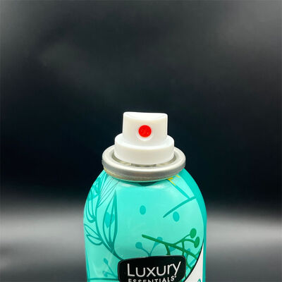 Válvula de pulverização de shampoo seco com taxa de fluxo estável, desempenho de dispersão uniforme e bocal de névoa ultrafinos para absorção de óleo