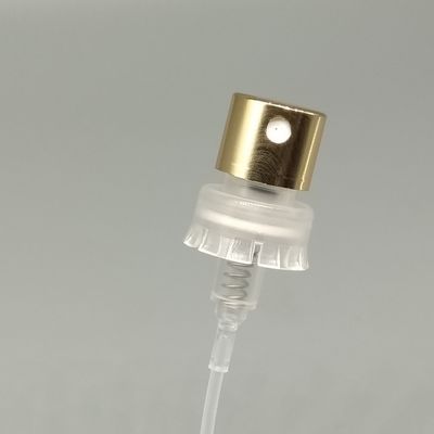 Dispensador de bomba de perfume dourado com vedação de fechamento segura para garrafas de fragrâncias premium