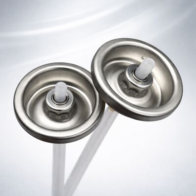 Válvula de aerossol de shampoo seco de precisão com design de redução de resíduos, saída de pó controlada e operação multi-ângulo de 360 °