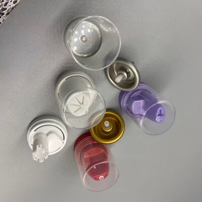 Válvula de aerossol de alumínio invertido profissional para mousse de cabelo de distribuição de 360 ° com design resistente à corrosão e pronto para bolsas em válvula