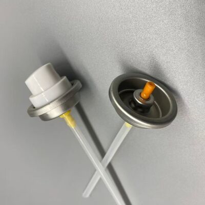 Válvula de aerossol para ambientador com sistema de pulverização para produtos de fragrâncias domésticas