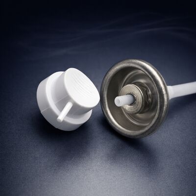 360° válvula de pulverização de aerossóis invertida com distribuição de várias posições para construção de chapa de estanho de metal e tamanho da válvula de uma polegada