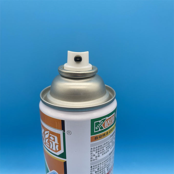 Aerosol valve with 360° nozzle showing spray pattern adjustment